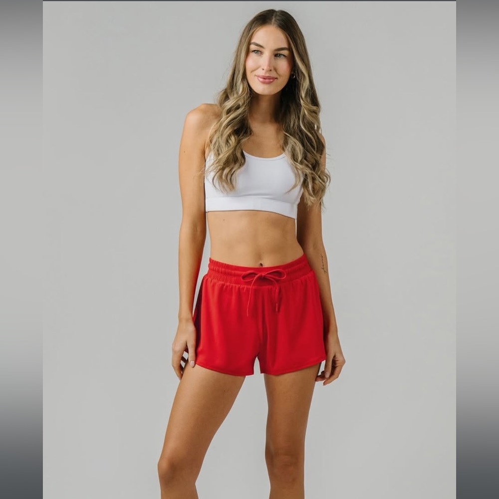 Zyia Active Red Velocity Running Shorts